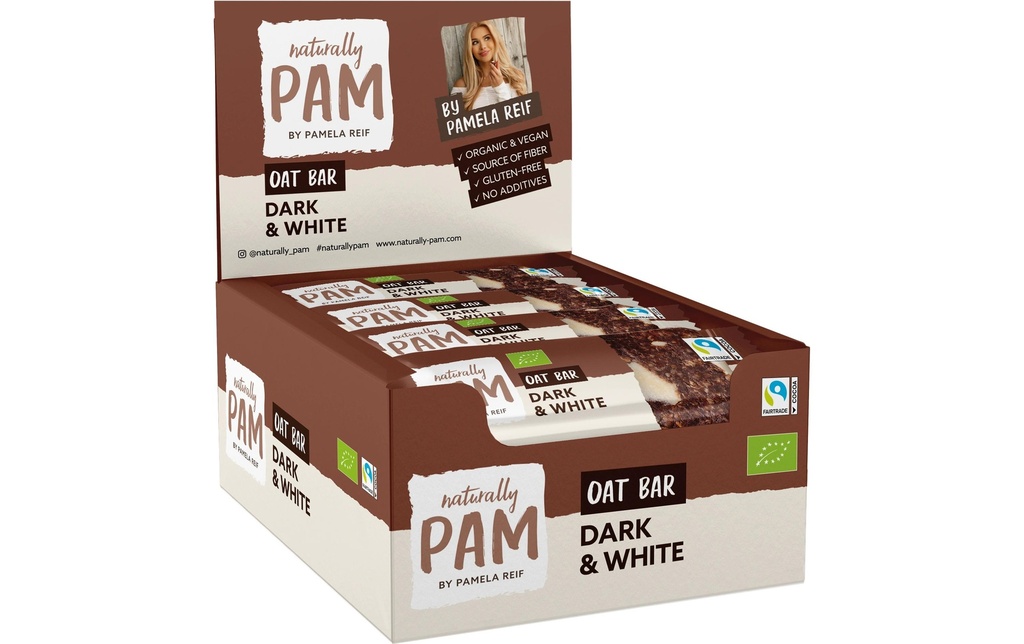 Naturally Pam Barre Bio Oat Bar – Dark and White 12 x 40 g