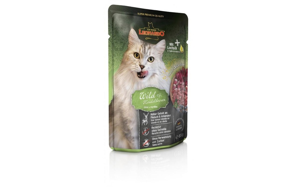 Leonardo Cat Food Alimentation humide Gibier & myrtilles, 85 g