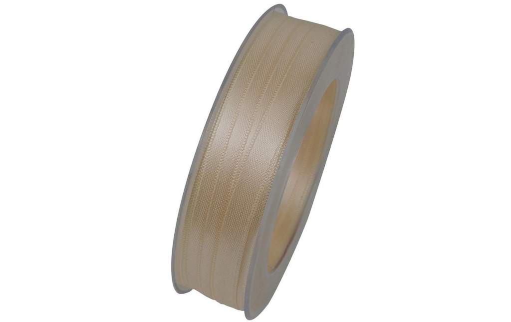 GOLDINA Ruban de satin 10 mm x 25 m, beige, 1 pièce