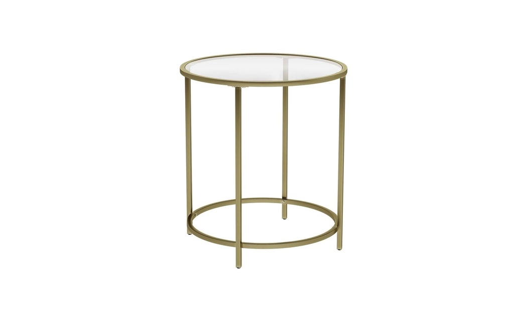 VASAGLE Table d'appoint rond 50 x 55 cm, Doré
