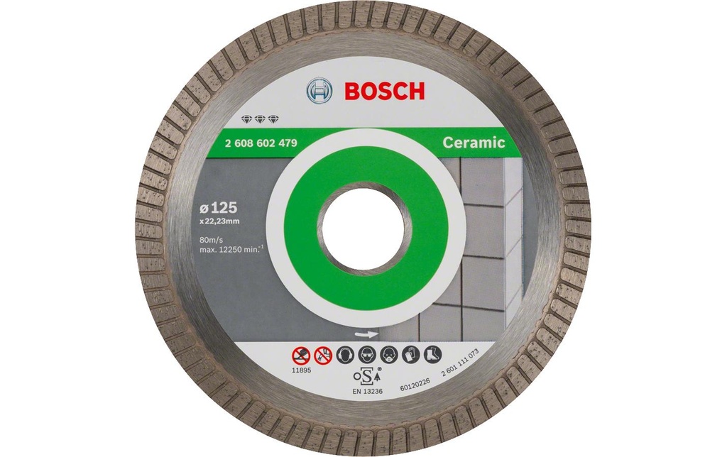Bosch Professional Disque à tronçonner diamanté Best for Ceramic, 125 x 1.4 x 7 mm