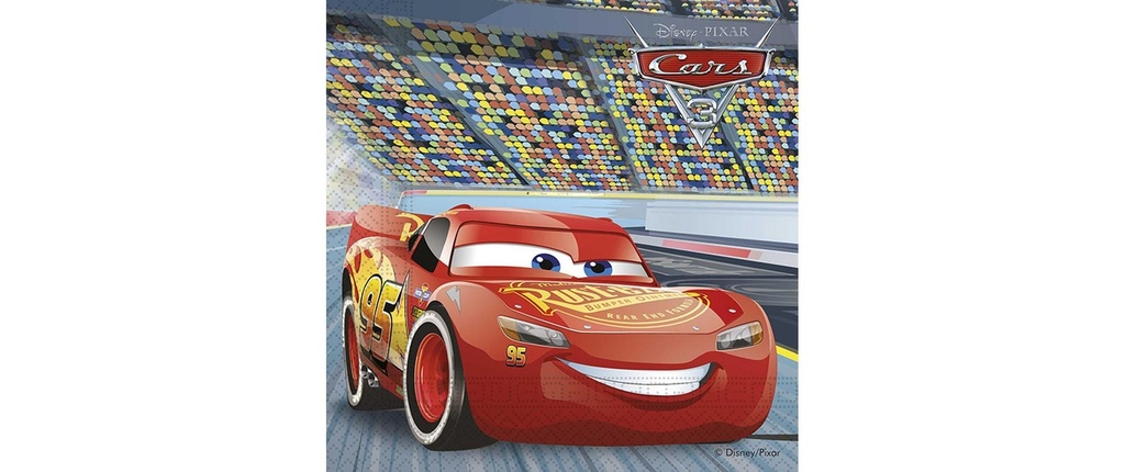 Amscan Serviettes en papier Cars 20 pièces