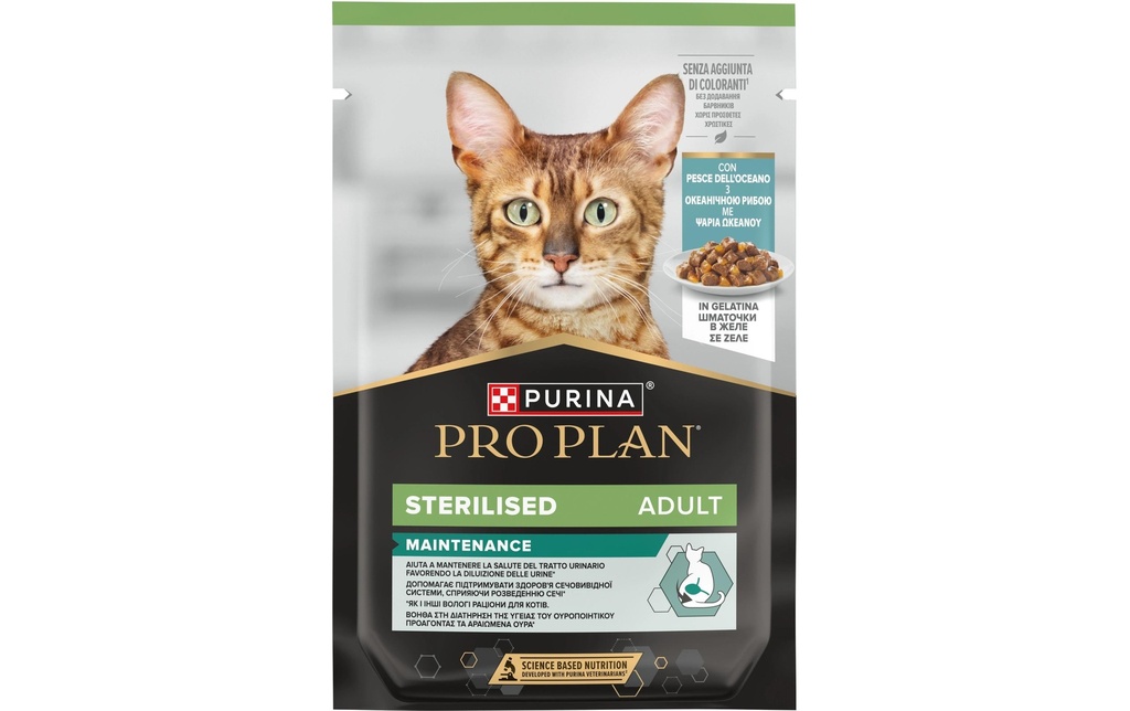 Purina Pro Plan Alimentation humide Adult Sterilized Gelée Poisson de haute mer 26 x 85 g