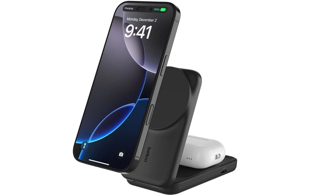 Belkin Chargeur sans fil UltraCharge 2en1 rectangulaire, noir