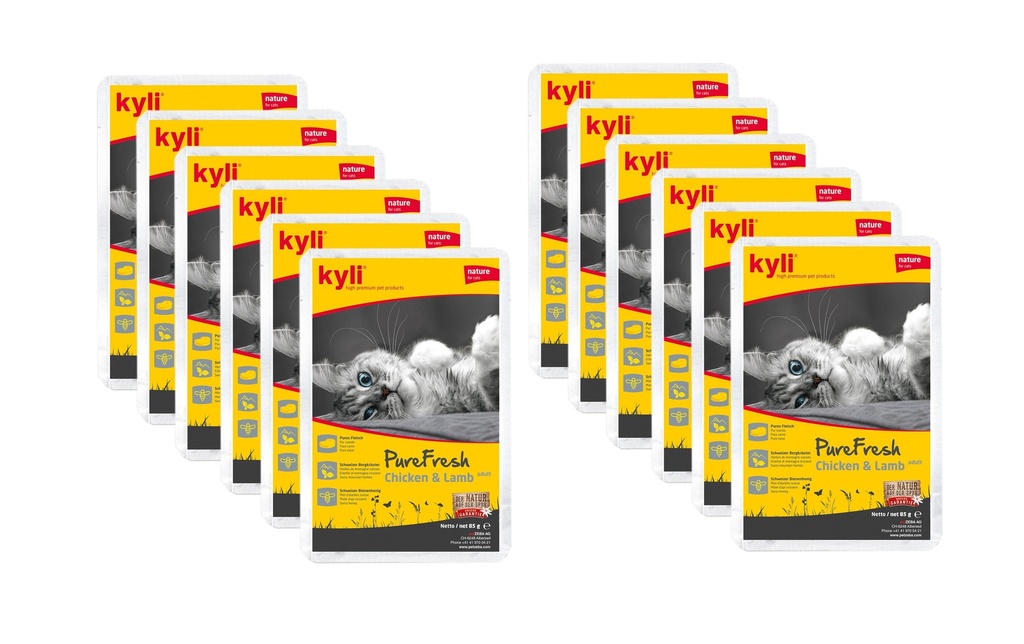 kyli Alimentation humide Pure Fresh Poulet & agneau, 12 x 85 g