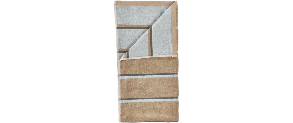 Zone Denmark Serviette de douche 70 x 140 cm Camel/bleu glacier/vert olive