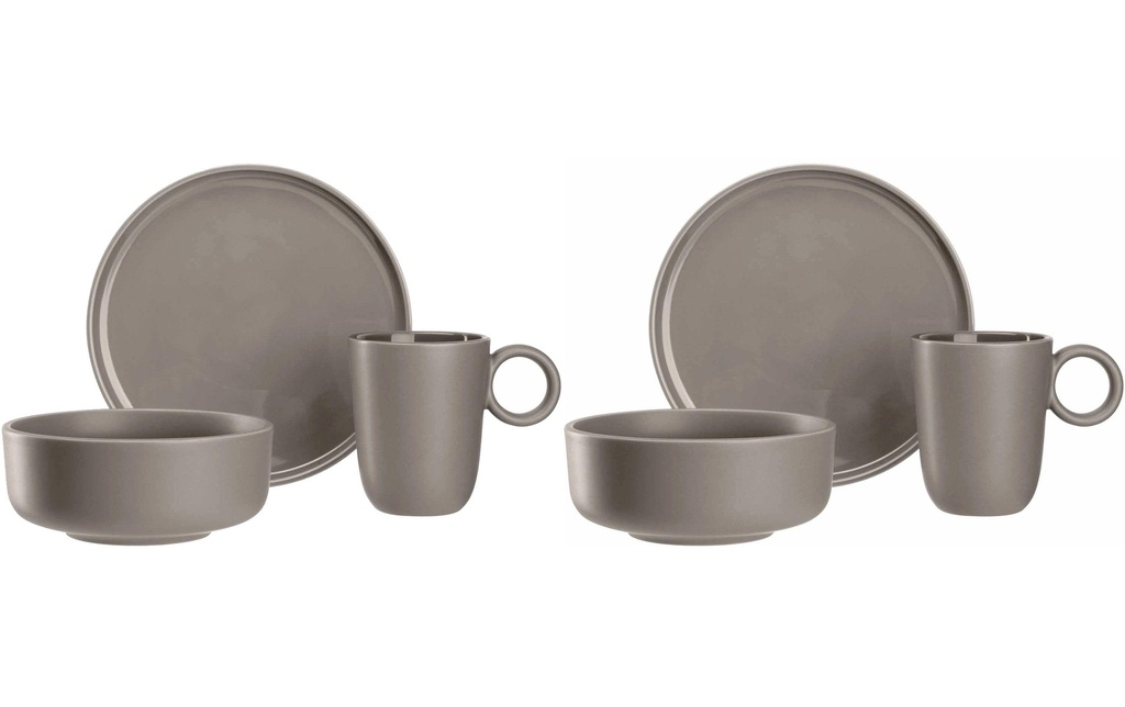 LEONARDO Set d’assiettes Roma 6 pièces, Taupe