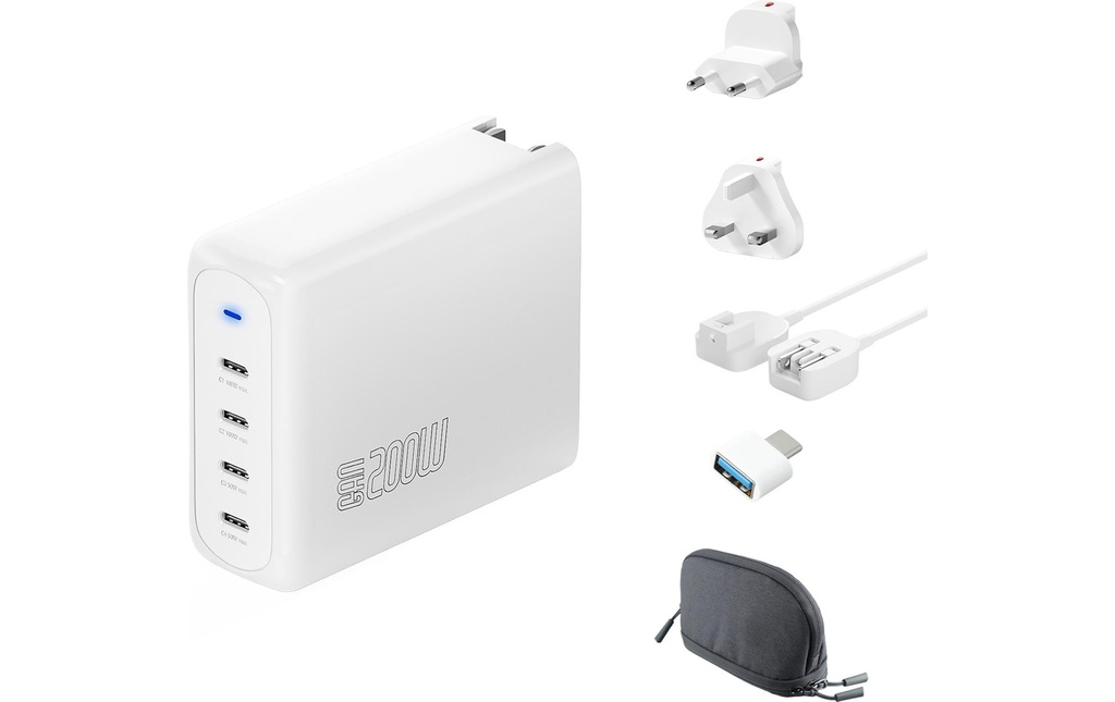 4smarts Chargeur mural USB GaN Flex Pro 200 W