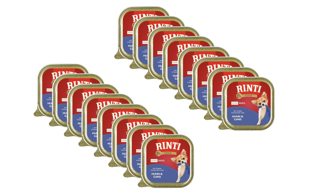 Rinti Alimentation humide Gold Mini poulet & oie, 16 x 100 g