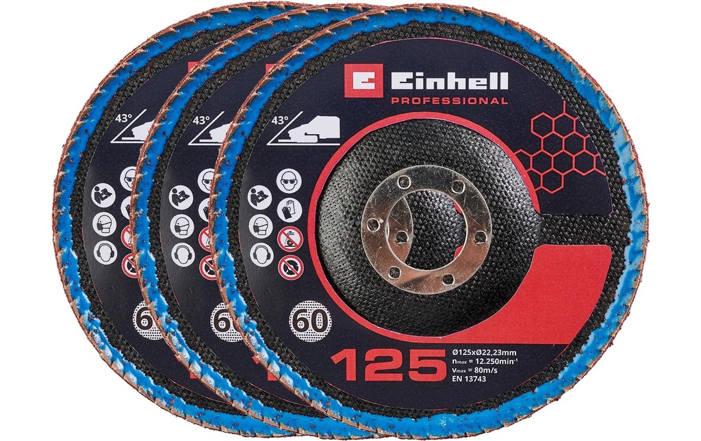 Einhell Professional Disque à lamelles - Set de 3 pièces. Ø 125 mm