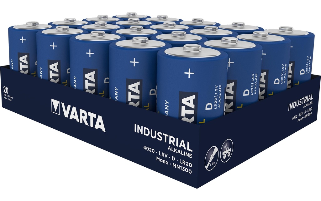 Varta Pile Industrial D , 20 Pièce/s
