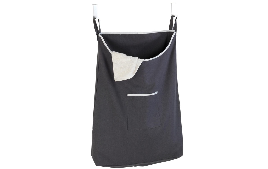 Wenko Corbeille à lessive Canguro  65 l, Argenté/Gris