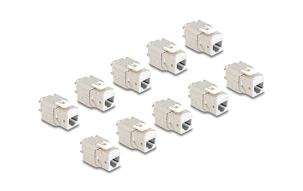 Delock Module Keystone RJ45 vers LSA Cat.6A Blanc, 10 unités