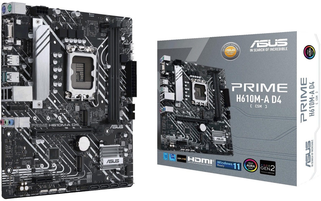 ASUS Carte mère PRIME H610M-A D4-CSM