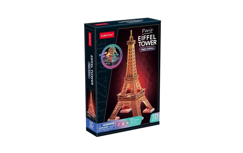 CubicFun Tour Eiffel LED 51 pièces