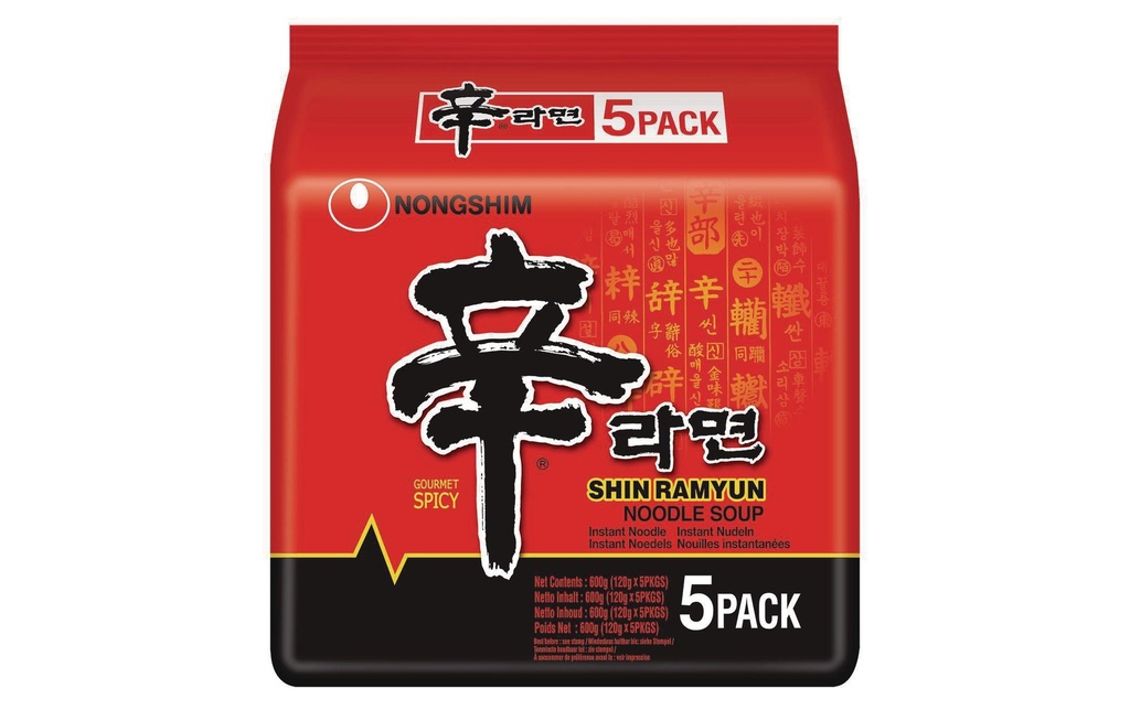 Nongshim Soupe aux nouilles Shin Ramyun 5 x 120 g
