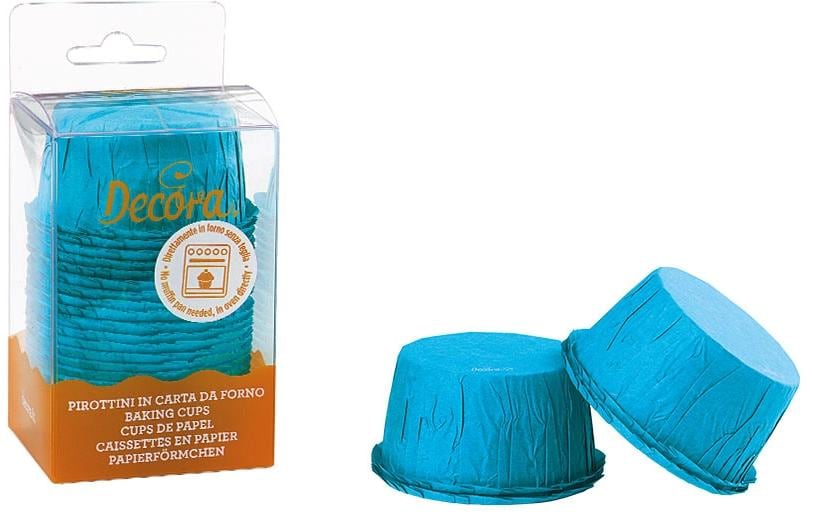 Decora Moule à muffins Ruffled, Bleu clair, 25 pièces