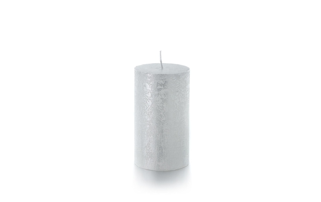 balthasar Bougie cylindrique Rustico 12 x 7 cm, Argenté