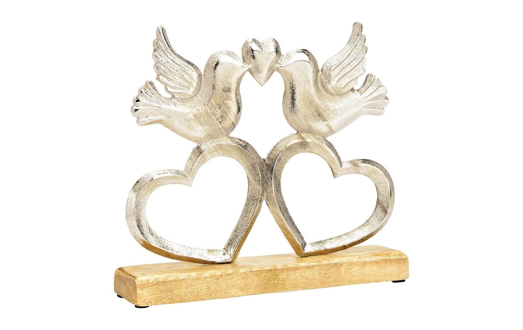G. Wurm Objet à exposer oiseau/cœur 22 cm