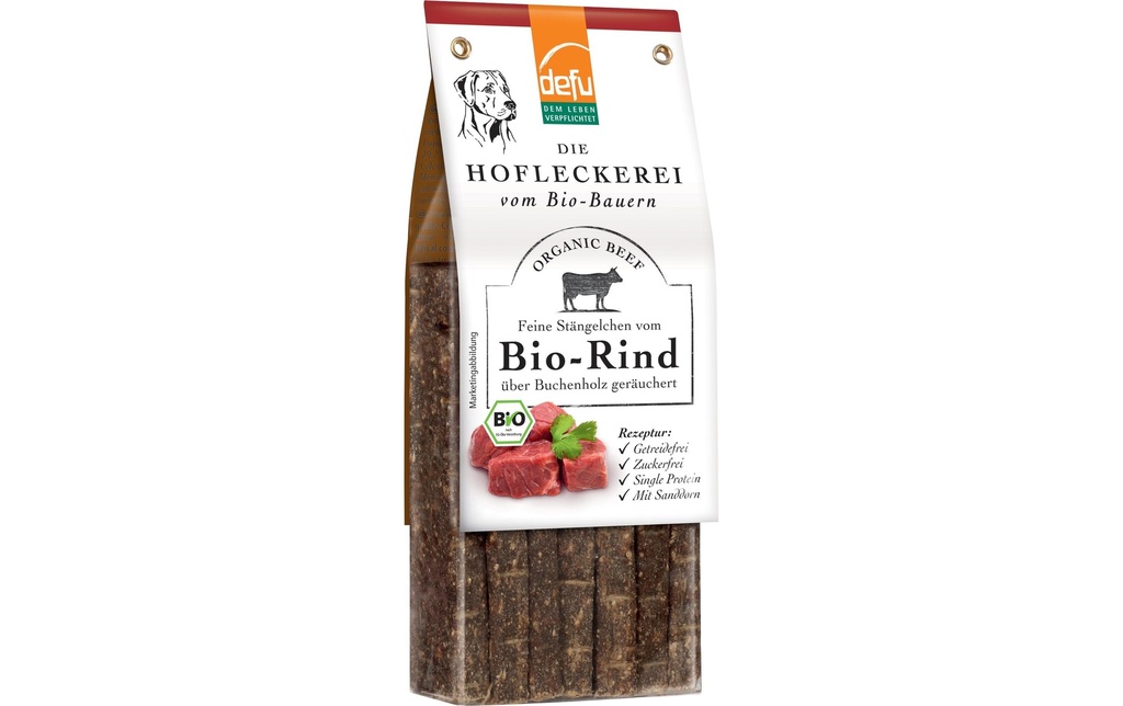defu Collation Fins bâtonnets de bœuf bio, 125 g