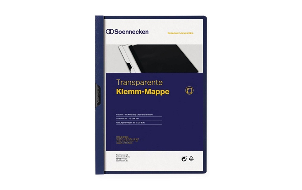 Soennecken Chemises à clip A4, Bleu