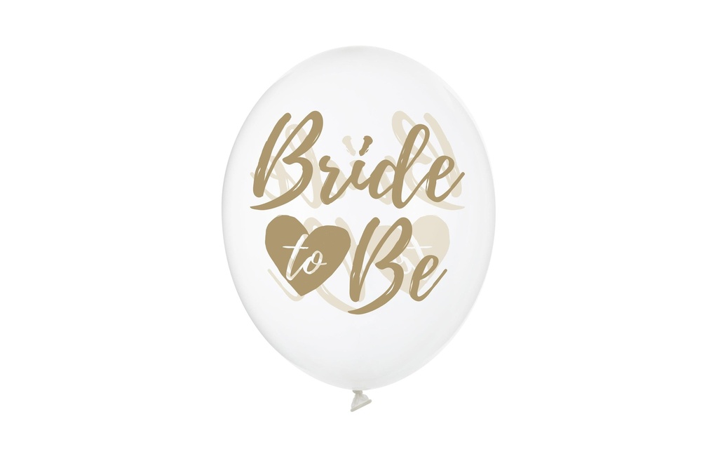 Partydeco Ballon de baudruche Bride to be Gold Ø 30 cm, 6 pièces