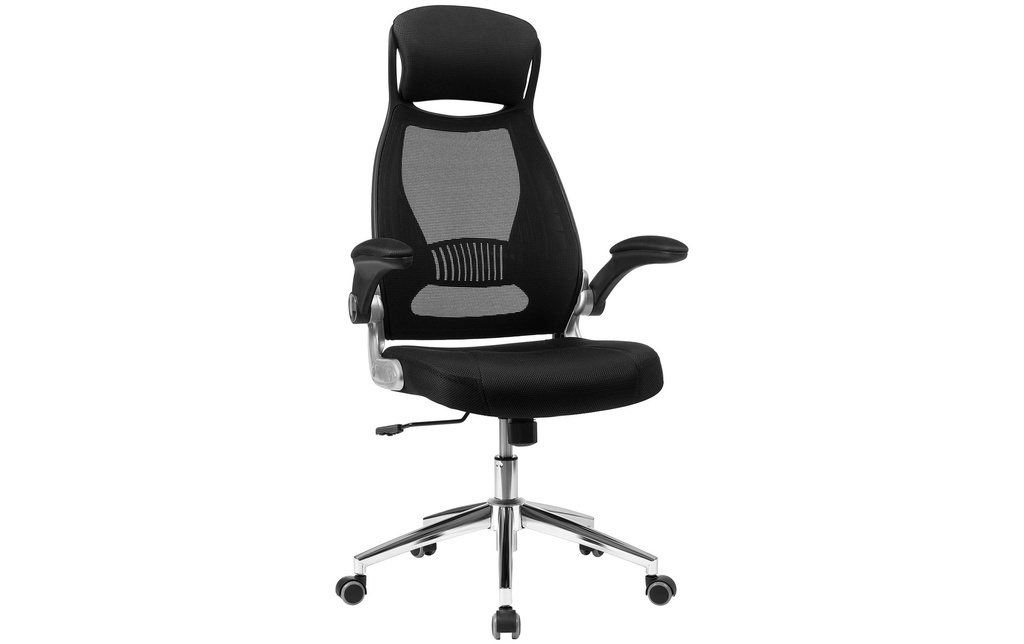 Songmics Chaise de bureau avec revêtement en filet, accoudoirs et appui-tête