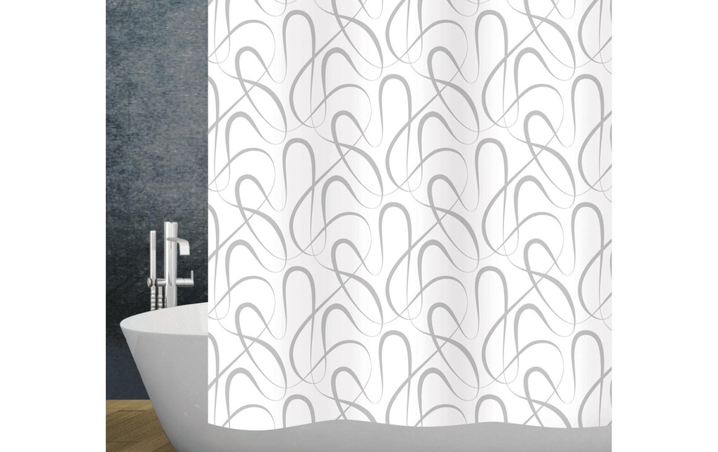 diaqua® Rideau de douche Swing 180 x 200 cm, Argenté