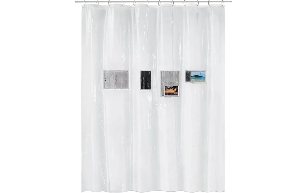 Kleine Wolke Rideau de douche Pocket 180 x 200 cm, Transparent