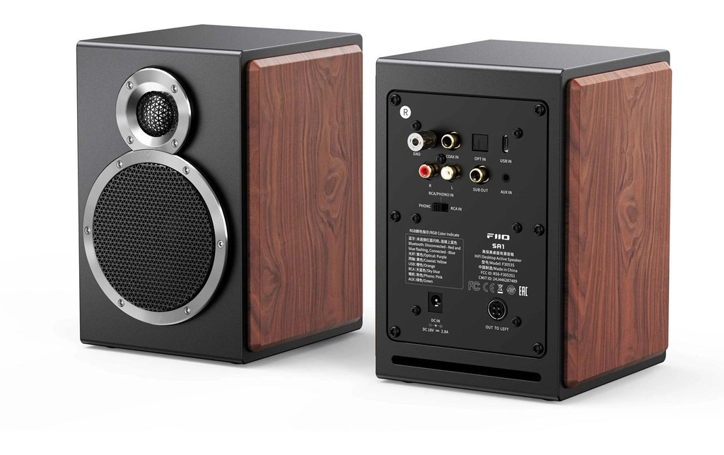 FiiO SA1 Enceintes actives (1 paire) noir/bois