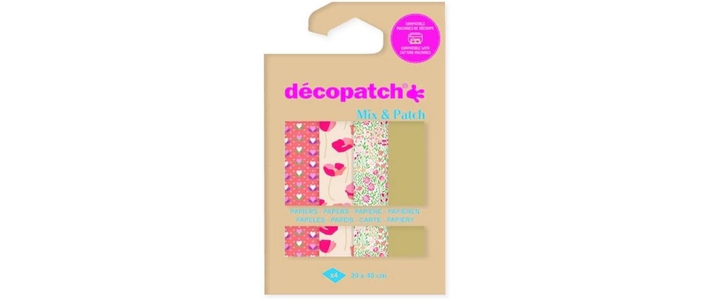 décopatch Papier de bricolage 30 x 40 cm, 4 feuilles