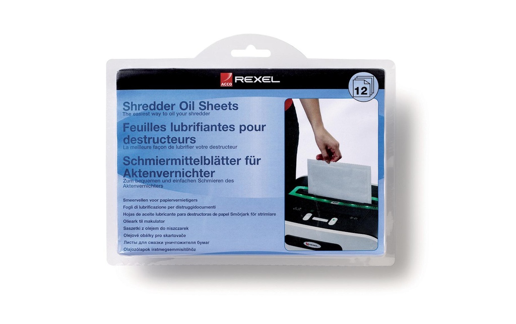 REXEL Feuille huile pour destructeur (12 pces)