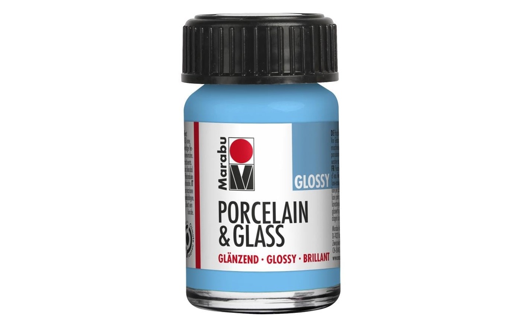 Marabu Peinture sur verre et porcelaine 090 Bleu clair, 15 ml