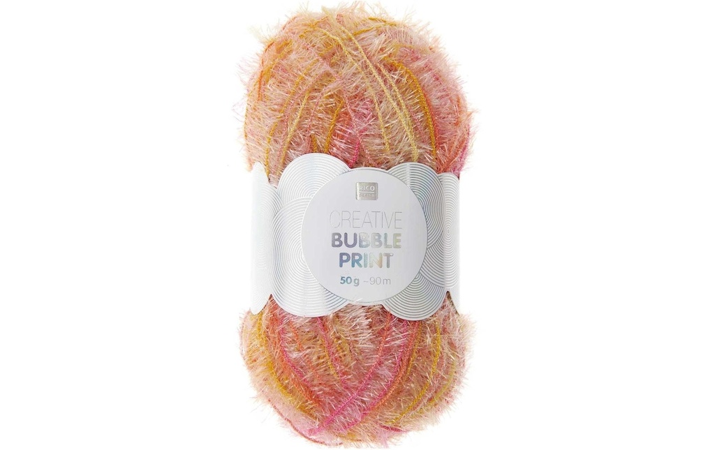 Rico Design Laine Creative Bubble Print 50 g, Orange clair; Multicolore
