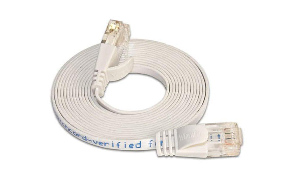 SLIM Câble patch slim RJ-45 - RJ-45, Cat 6, UTP, 0.5 m, Blanc