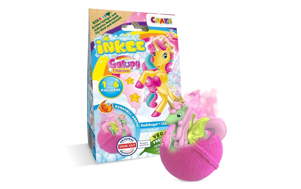 Craze Plaisir dans la baignoire Boule de bain surprise Inkee Galupy Unicorn