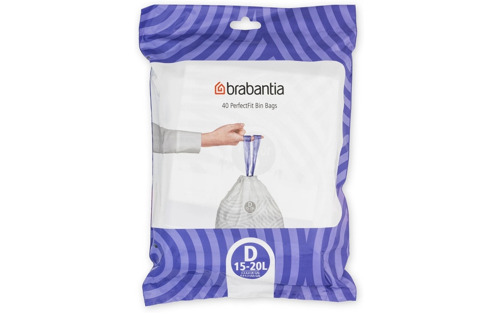 Brabantia Sac à ordures ménagères PerfectFit D 10-12 l, 40 Pièce/s