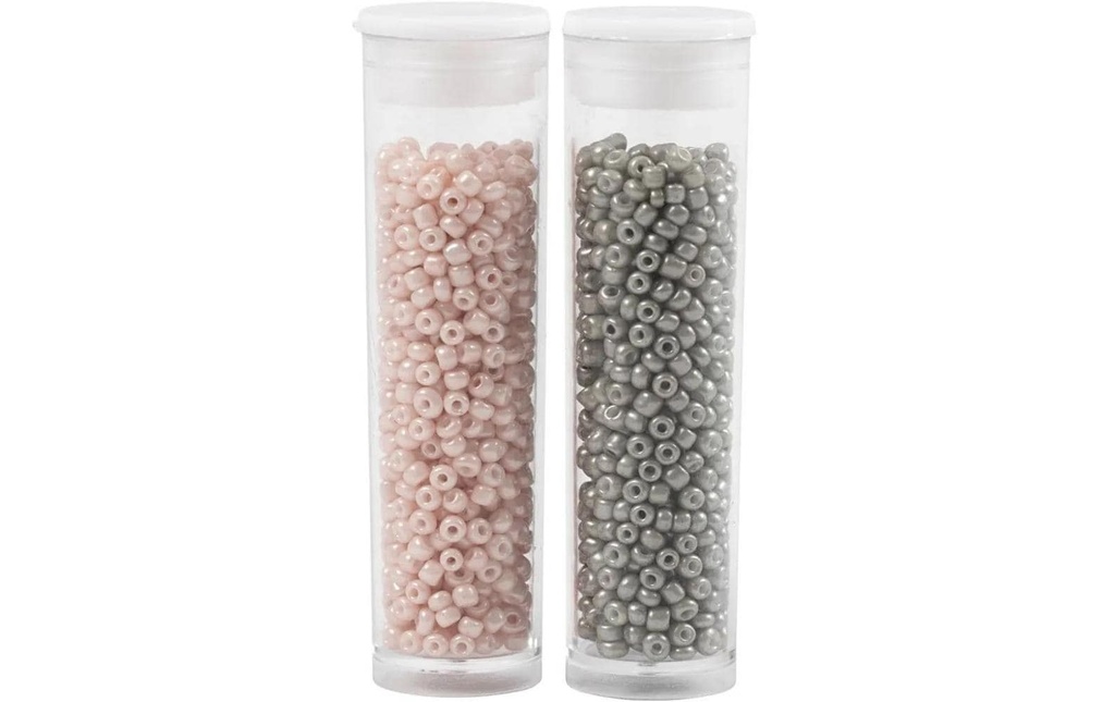 Creativ Company Perles de rocaille Perles de verre Gris/rose