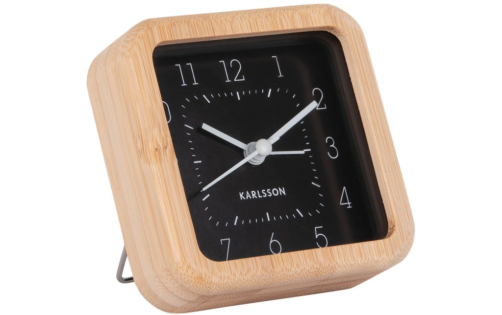 KARLSSON Réveil classique Neat Square Bambou / noir