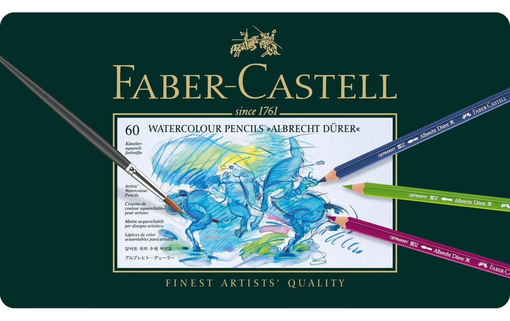 Faber-Castell Crayons de couleur Albrecht Dürer Étui en métal de 60