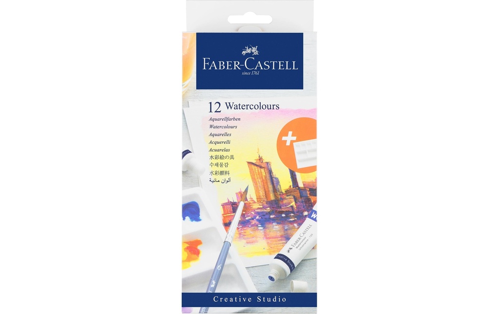 Faber-Castell Peinture pour aquarelle Tubes Watercolour Lot de 12