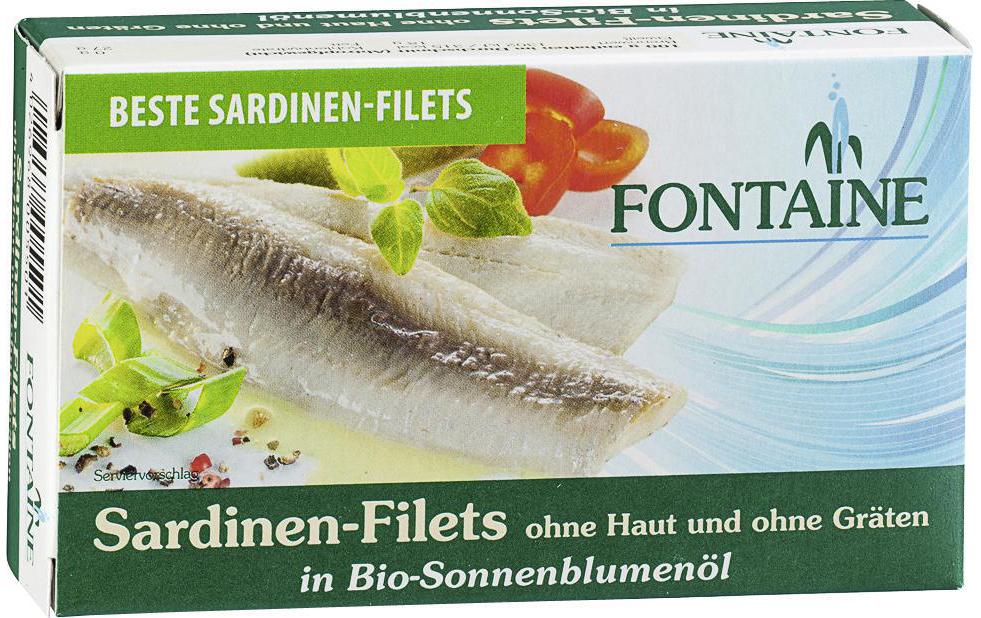 Fontaine Conserves Filets de sardines à l'huile de tournesol 120 g