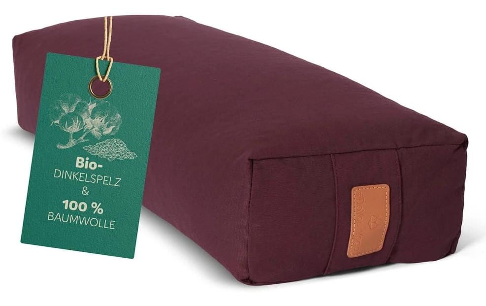 DoYourYoga Coussin de yoga Paravati Peau d'épeautre bio, rouge foncé