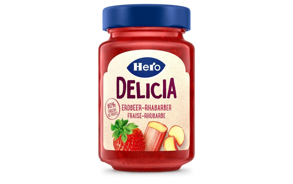 Hero Pâte à tartiner Confiture de fraises et rhubarbe 290 g
