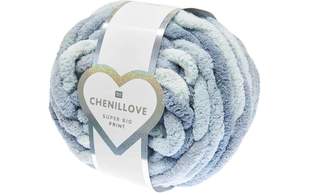 Rico Design Laine Chenillove Super Big Print 300 g, Bleu