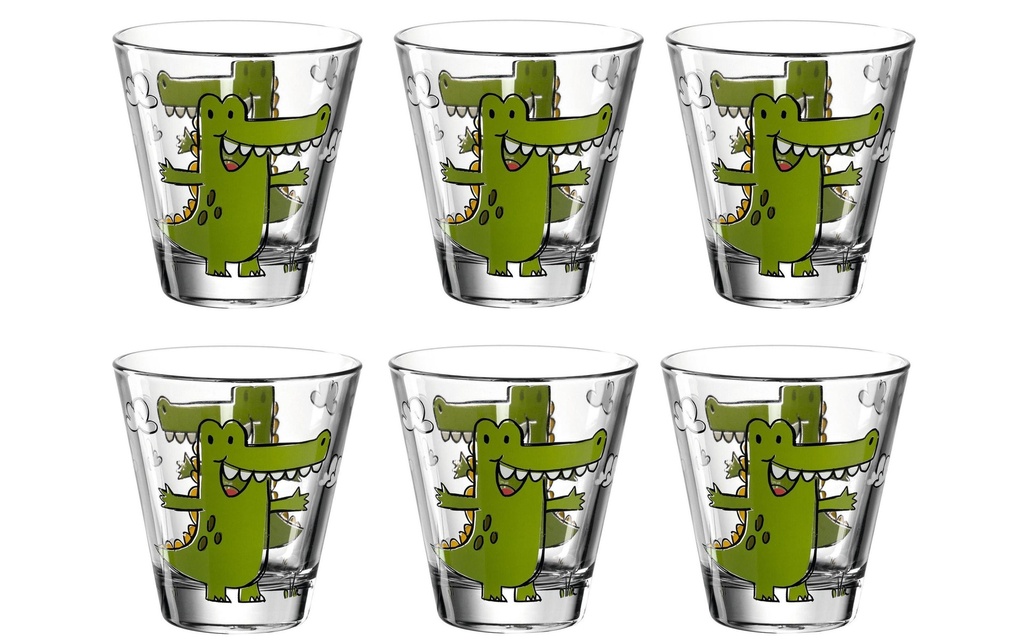 LEONARDO Verre à boire pour enfants Bambini Crocodile, 215 ml,  6 pièces