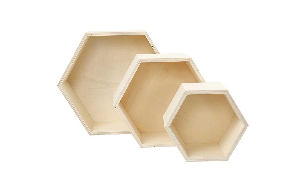 Creativ Company Article en bois Pour le stockage, hexagone
