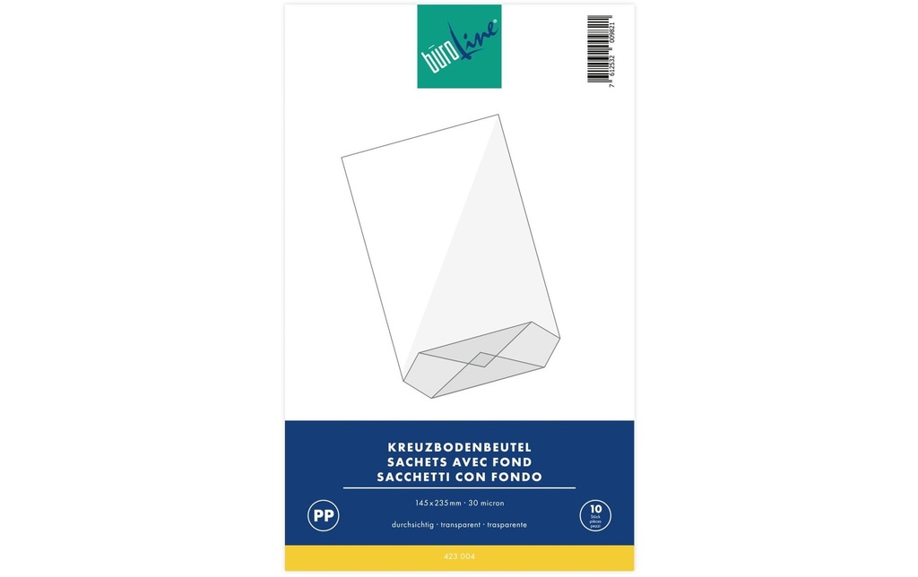 Büroline Sac transparent 14.5 x 23.5 cm, 10 pièces, Transparent