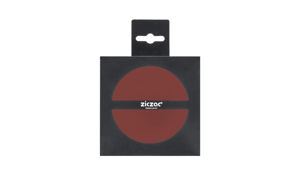 Tiseco Dessous de verre Togo 4 pièces, 10 cm, Rouge