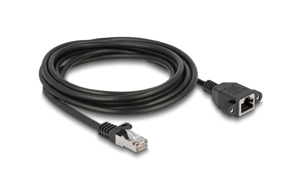 Delock Câble patch Câble de rallonge Cat 6A, S/FTP, 2 m, Noir